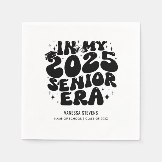 2025年のシニア時代 スタンダードカクテルナプキン (正面)