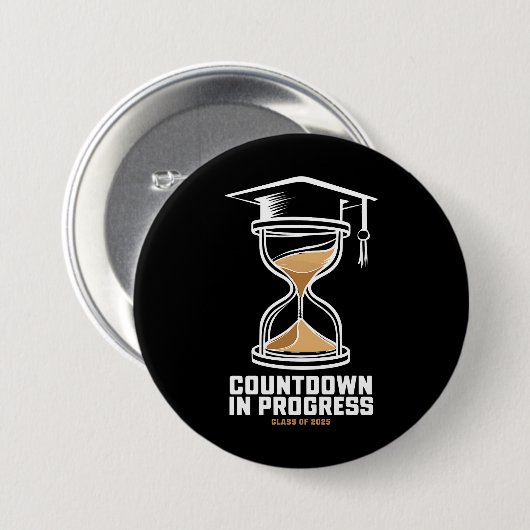 2025年のシニア・クラスの卒業ギフトへのカウントダウン 缶バッジ (正面&裏面)