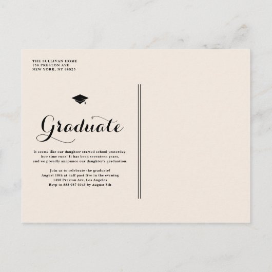 2025年のテラコッタクラス写真部卒業 案内ポストカード (裏面)