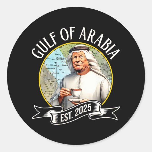 2025年のトランプおもしろいヴィンテージ ラウンドシール (正面)