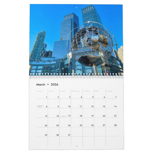 2025年のニューヨークシティムードウォールカレンダー カレンダー (3月 2026)