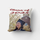 2025年のバーガンディのスクリプトの卒業写真のクラス クッション (正面)