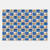 2025年のパーティーの青カスタム卒業写真クラス ラッピングペーパーシート (正面2)