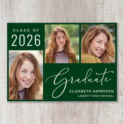 2025年のフォトスクリプトグリーン卒業 案内状