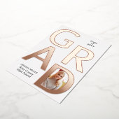 2025年のフォトフォイル卒業発表のクラス 箔招待状 (回転した状態)