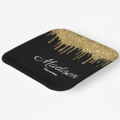 2025年のブラックと金ゴールドの卒業パーティクラス ペーパープレート (傾斜あり)