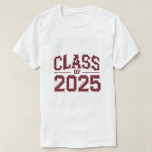 2025年のホワイトメンズシャツクラス Tシャツ (デザイン正面)