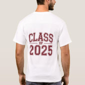 2025年のホワイトメンズシャツクラス Tシャツ (裏面)