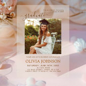 2025年のミニマルなアクリル卒業写真クラス アクリル招待状