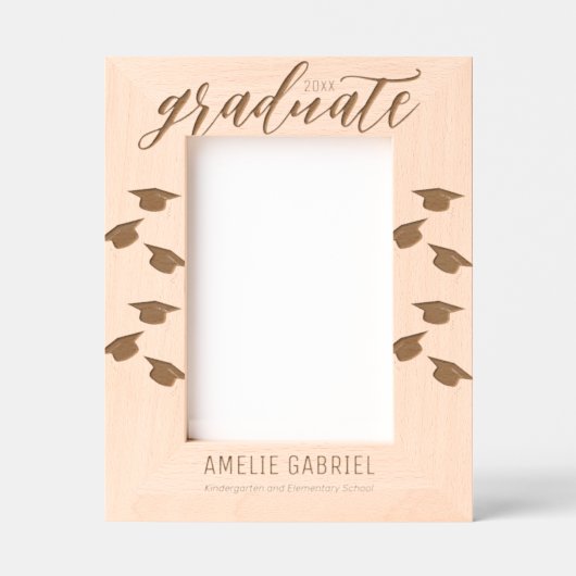 2025年の個人設定の大学院生キャップ刻印フォトフレーム レーザー彫刻フレーム (正面)