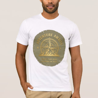 2025年の光るコンパス・マウンテン・アウトドアTシャツ Tシャツ