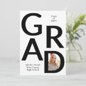 2025年の写真卒業の白黒GRADクラス 案内状 (スタンド正面)