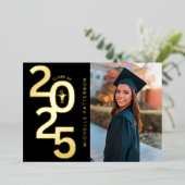 2025年の写真薬局卒業クラス 箔招待状 (立ち正面)