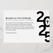 2025年の写真薬局卒業クラス 箔招待状 (裏面)