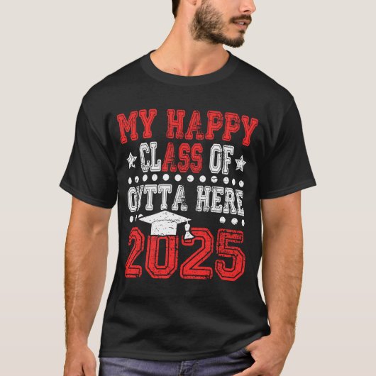 2025年の卒業でハッピークラスおもしろいが出た Tシャツ (正面)