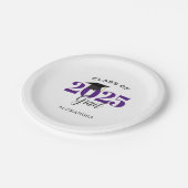 2025年の卒業クラスシンプルパープルとブラック ペーパープレート (アングル)