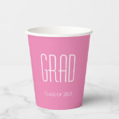 2025年の卒業クラスシンプルピンク 紙コップ (正面)