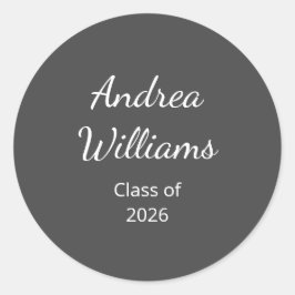 2025年の卒業クラス差出人住所グレー ラウンドシール