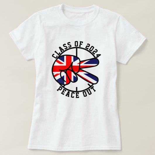 2025年の卒業クラスPeace Out UK卒業生 Tシャツ (デザイン正面)