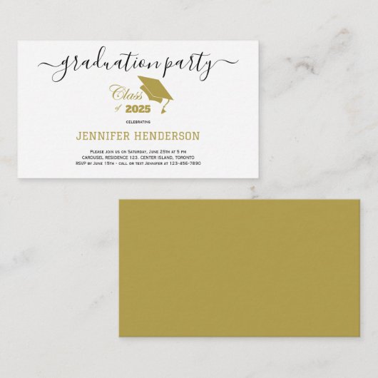 2025年の卒業パーティクラス エンクロージャーカード (正面/裏面)