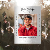 2025年の卒業パーティーのシルバーフォトクラス 招待状