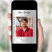 2025年の卒業パーティーのシルバーフォトクラス 招待状