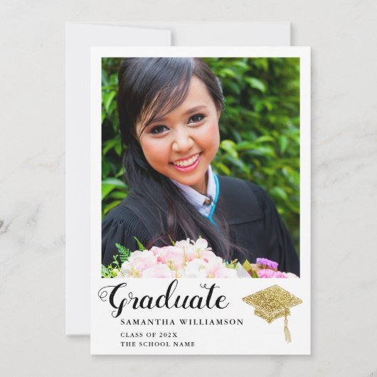 2025年の卒業写真少女エレガント卒業のクラス 案内状 (正面)