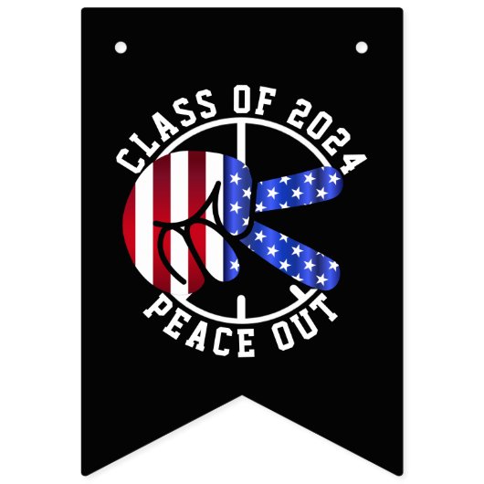 2025年の卒業生クラスPeace Outの卒業パーティー バンティングフラッグ (第1の旗)