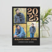 2025年の大学院ブラッククラス印刷可能 招待状 (スタンド正面)