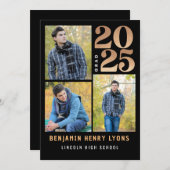 2025年の大学院ブラッククラス印刷可能 招待状 (正面/裏面)