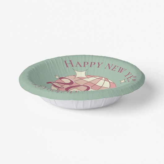 2025年の大晦日の夜のディナーパーティーのデコルを楽しむ新年 ペーパーボウル (傾斜あり)
