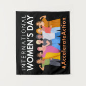 2025年の女性国際的デーのアクションを加速 タペストリー (正面)