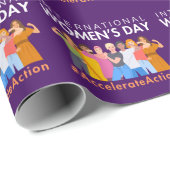 2025年の女性国際的デーのアクションを加速 ラッピングペーパー (ロールコーナー)