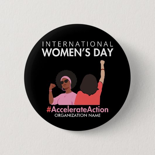 2025年の女性国際的デーのアクションを加速 缶バッジ (正面)