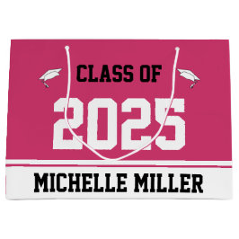 2025年の学名マゼンタホワイト卒業 ラージペーパーバッグ