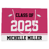 2025年の学名マゼンタホワイト卒業 ラージペーパーバッグ (裏面)