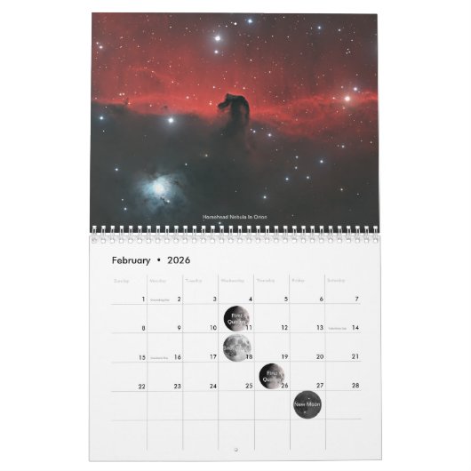 2025年の宇宙で占い占め カレンダー (2月 2026)