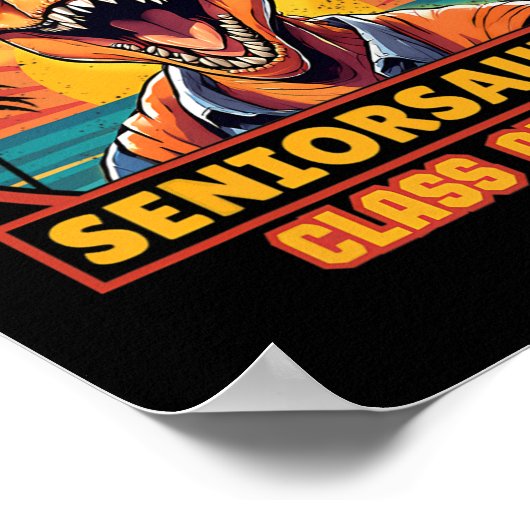 2025年の恐竜のシニアおもしろいクラス ポスター (角)