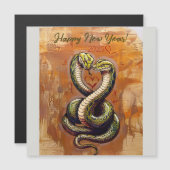 2025年の愛の新年の願い - 木の蛇 (正面/裏面)