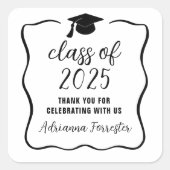 2025年の授業かわいい大学院ハット | サンキュー スクエアシール (正面)
