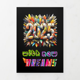 2025年の新しい夢 三つ折り案内状