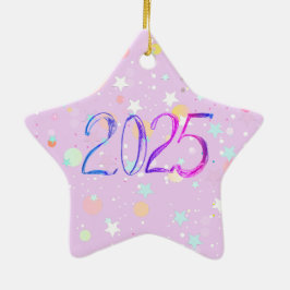 2025年の新しい年のスケッチかわいいパステルオーナメント セラミックオーナメント