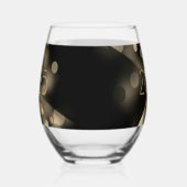 2025年の新年と金の泡 ステムなしワイングラス (左)