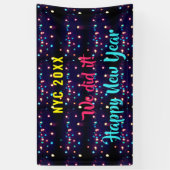 2025年の新年の明かりを楽しんでいカラフルた 横断幕 (縦)