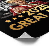 2025年の新年を再び素晴らしトランプおもしろいワインNeにする ポスター (角)