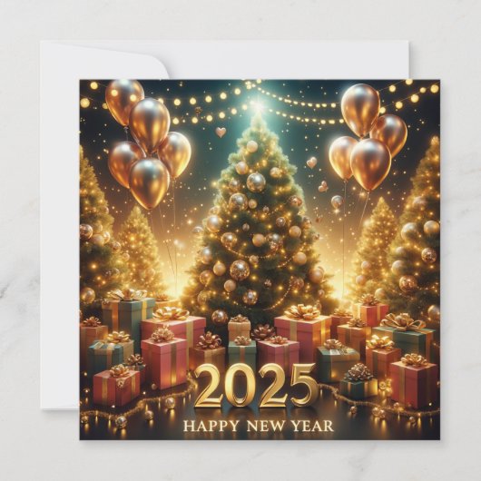 2025年の新年を輝く光で迎える シーズンカード (正面)