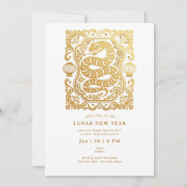 2025年の旧正月の蛇白金ゴールドパーティー 招待状