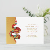 2025年の旧正月金ゴールド モダン 招待状 (スタンド正面)