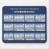 2025年の月次カレンダー簡単からビジネス読への移行 マウスパッド (正面)