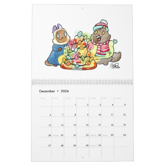 2025年の猫ニュースカレンダー カレンダー (12月 2026)